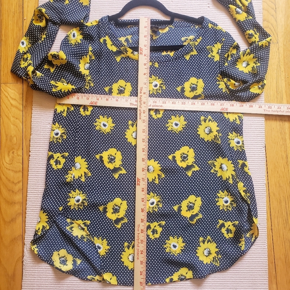 Banana Republic Floral Polka Dot Long Sleeve Blouse, S - Picture 6 of 7